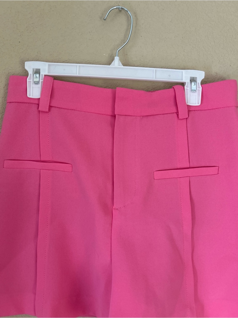 Zara Bright Pink High-Waist Tailored Shorts Size M Summer Preppy Barbie - Picture 5 of 10